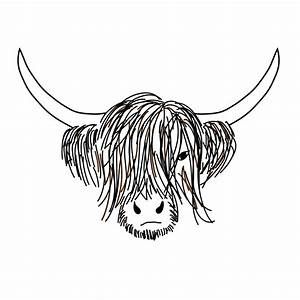 Cow Line Drawing, Cow Drawing Easy, Highland Cow Tattoo, Cow Sketch, Highland Cow Painting, Cow Tattoo, Cow Coloring Pages, Scottish Cow, Cow Drawing