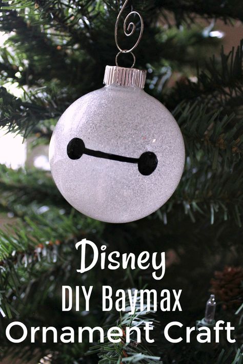 Disney DIY Baymax Ornament Craft #BigHero6 #BigHero6 #disney #baymax #craft #disneycraft #baymaxcraft #disneyornament #disneydiy #diydisney #ChristmasOrnament Diy Disney Ornaments Christmas, Disney Ornaments Diy Cricut, Baymax Cricut, Glass Ornament Ideas, Diy Disney Ornaments Easy, Baymax Crafts, Disney Ornaments Diy, Christmas Activities For Families, Clear Glass Ornaments