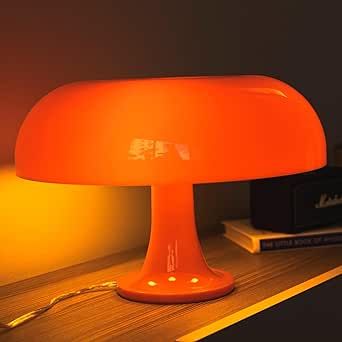 Huga Collective Mandarin Dream Table Lamp | Orange Mushroom Lamp with Vintage and Retro Vibe | Mid Century Modern Retro Mushroom Table Lamp for Ambient Lighting | Vintage Table Lamp Retro Mushroom, Mid Century Modern Lamp, Orange Mushroom, Mushroom Table Lamp, Mushroom Table, Mushroom Lamp, Fan Lamp, Ceiling Fan In Kitchen, Vintage Table Lamp