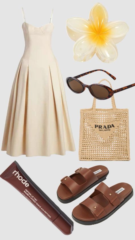 #rhode #beach #summer #parda #stevemadden #ootd #inspiration #beige Beach Summer, Summer Outfit, Ootd, Sandals