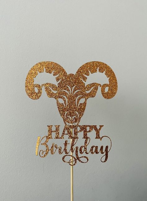 Aries ♈️ Happy Birthday Cake Topper  Birthday Sign Zodiac March Birthday Glitter  | eBay Aries Birthday Cake, Birthday Ideas Men, Birthday Shoots, Capricorn Birthday, Capricorn Leo, Aries Birthday, Birthday Glitter, Gold Cake Topper, March Birthday