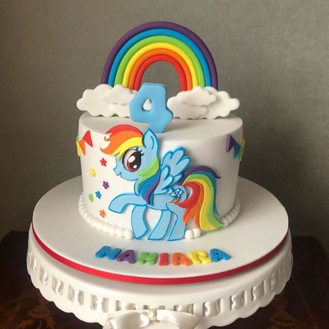 Rainbow Dash Birthday Cake, My Little Pony Cake Ideas, Rainbow Dash Birthday Party, Rainbow Dash Cake, Rainbow Dash Birthday, Unicorn Birthday Party Cake, Rainbow Dash Party, 6th Birthday Cakes, My Little Pony Cake