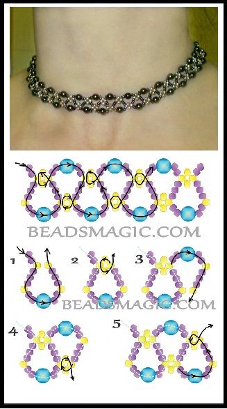 Seed Bead Necklace Pattern, Friendship Bracelet Tutorial, Diy Necklace Patterns, Beads Magic, Crochet Bracelet Pattern, Seed Bead Jewelry Patterns, Beads Craft Jewelry, Beaded Necklace Patterns, Step By Step Crochet