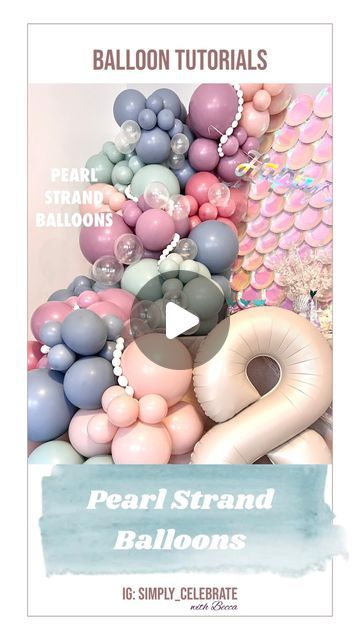 Becca Mansfield | Party Creator 🎉 on Instagram: "Pearl Strand Balloon Tutorial - 💎 the MAIN KEY 
is to not let go of the first pearl, it’s a diamond on your finger and you are KEEPING it locked there 👌🏻

Don’t let go of the first OR last pearl until they are both secured into your garland. 
You’ll need to tie these first and last pearl necks around a balloon neck or rubber band in your garland to keep the strand in place and prevent unraveling! 

I LOVE the effect of these pearls draping down the mermaid balloons 🧜‍♀️
but they would work with so many other designs too! 🤩
I’m so glad I didn’t throw in the towel before I figured out this technique! 

What do you think, 
after seeing the tutorial, would you try making these pearls?? 🤗

Stay tuned for more balloon tutorials 🎈 

💕Becca How To Make Pearl Balloon Strands, Balloon Tutorials, String Balloons, Pearl Balloons, Mermaid Balloons, Balloon Creations, Balloon Chain, Balloon Ideas, Celebration Ideas