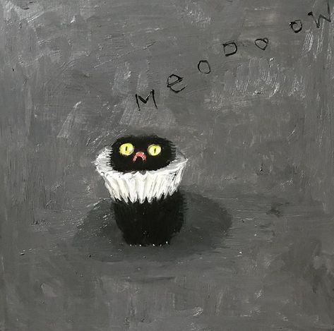 Vanessa Stockard, Black Cat Painting, Ugly Cat, Cute Kawaii Animals, Black Cat Art, Aesthetic Painting, Cat Painting, Cute Creatures, Cat Drawing