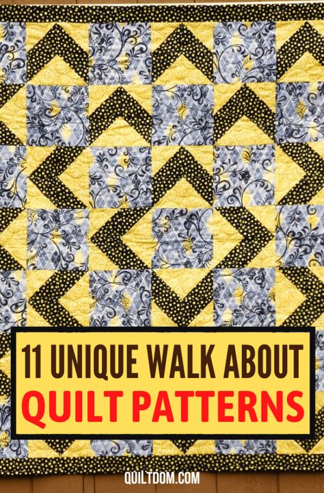 11 Unique Walk About Quilt Patterns Walk About Quilt, Free Quilt Patterns Printables, Printable Cross, Unique Quilt Pattern, Charm Pack Quilt Patterns, Sports Quilts, Quilt Blocks Easy, Big Block Quilts, Two Color Quilts