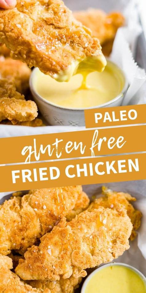 Healthy Honey Mustard, Paleo Fried Chicken, Gluten Free Fried Chicken, Healthy Oil, Fried Chicken Tenders, Paleo Chicken Recipes, Healthy Honey, Paleo Meals, Wfpb Recipes