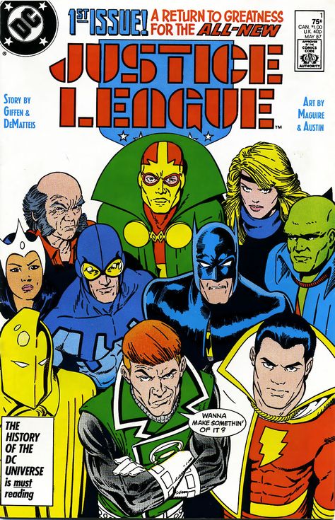 Justice League #1 cover by Kevin Maguire and Terry Austin Art Dc Comics, Book Ads, Justice League Comics, League 1, Book House, The Spectre, Grant Morrison, Promotional Poster, Justice League Of America