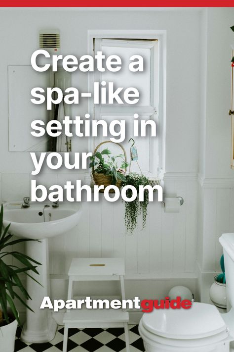 Create a cozy spa in the comfort of your own apartment bathroom with these 20 small bathroom ideas.

#ApartmentGuide #apartmentdecor #apartmentinspo #bathroom #apartmentliving #interiordesign #bathroomdesign Bathroom Ideas Small Apartment, Spa Bathroom Ideas Small Apartment, Small Nyc Bathroom, Own Apartment, Apartment Guide, Apartment Hunting, Spa Bathroom, Bath Tray, Apartment Communities