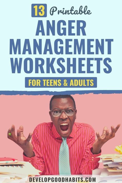 13 Printable Anger Management Worksheets for teens & adults #angermangement #selfhelp #selfimprovement #anger #positivepsychology #emotions Students With Anger Issues, Anger Management For Middle School, Free Anger Management Worksheets For Adults, Anger Worksheets For Teens, Anger Activities For Teens, Anger Management For Teens, Anger Management Adults, Anger Control Activities, Anger Management Activities For Adults