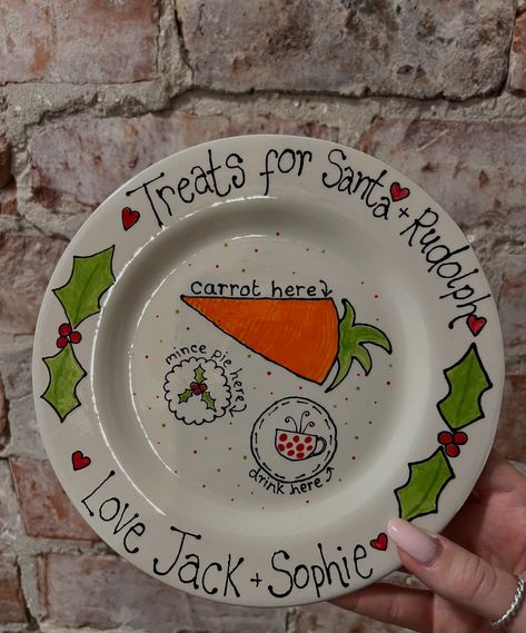 CHRISTMAS KILN HAUL 🎅⭐️🎄 #craftandcommonuk #potterypaintingstudio #potterypaintingideas Kids Christmas Plate, Pottery Painting Christmas Plate, Santa Plates Diy For Kids, Christmas Pottery Ideas Ceramics Plates, Christmas Cookie Plates Diy, Santa Plate Ideas, Christmas Plates Diy Kids, Christmas Plate Ideas, Diy Christmas Plate