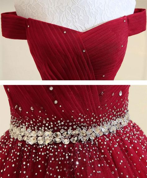 Movie Premiere Dress Ideas, Prom Dress Burgundy, Burgundy Evening Dress, Beaded Party Dress, Cheap Evening Dresses, Beaded Tulle, Beautiful Prom Dresses, Red Prom, فستان سهرة