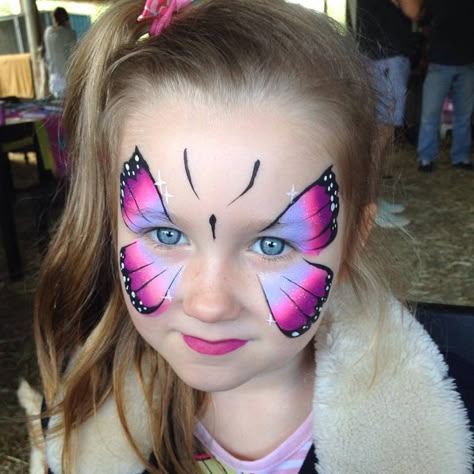 Facepainting Ideas Butterfly, Face Painting Ideas For Kids Butterfly, Toddler Face Painting Ideas, Easy Butterfly Face Painting, Facepainting Ideas For Women, Butterfly Face Paint Easy, Kids Face Paint Ideas, Kids Face Painting Easy, Face Paint Butterfly