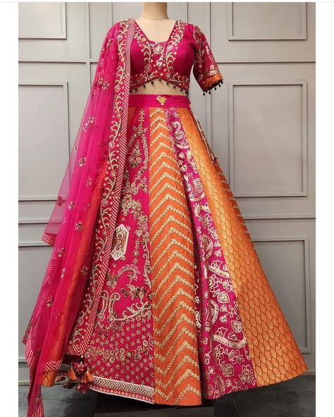 Book ur orders now Like ✔ Share ✔ Tag ✔ Invite your friends this Page *****For Immediate response and Price Please Inbox in our page or whatsapp or call us on +919748822853 #bride #bridetobe #bridesmaidoutfit #bridesmaids #bridesmaid #bridemaids #indian #indianwedding #indianweddings #indianweddingbuzz #indianweddingdress #indianweddingwear #indianweddingstyle #indianweddingseason #indianweddingdecor #bollywood #punjabisuit #indiancanada #india #usaindians #usaindianclothing #usaindianjewell Pink Dress Combination Colour, Dark Pink Combination Dress, Pink Combination Dress, Dark Pink Lehenga, Mehndi Dress For Bride, Indian Wedding Dress Modern, Lehenga Color Combinations, Sangeet Lehenga, Casual Blouse Designs