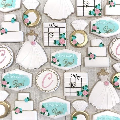 Tiffany Bridal Shower Cookies, Bridal Shower Turquoise, Pink Bridal Shower Cookies Decorated, Pastel Bridal Shower Cookies, Tiffany Theme Bridal Shower Invitations, Bridal Shower Cookies, Pink Bridal Shower, Pink Bridal, Bridal Shower Decorations