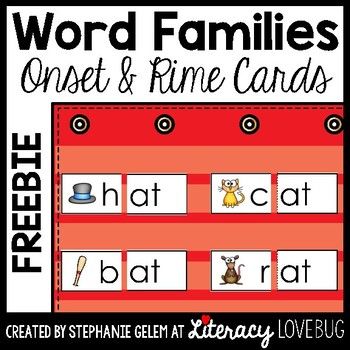 Onset And Rime, Kindergarten Word Families, Word Family Activities, Cvc Words Kindergarten, Cvc Word Activities, Cvc Word Families, Rhyming Activities, Word Work Activities, Preschool Literacy