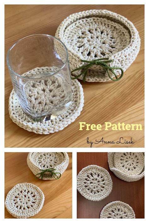 Coaster Tutorial, Crocheted Coasters, Vintage Crochet Dresses, Crochet Placemat Patterns, Crochet Coasters Free Pattern, Crochet Christmas Gifts, Crochet Heart Pattern, Cozy Crochet Patterns, Crochet Coaster Pattern