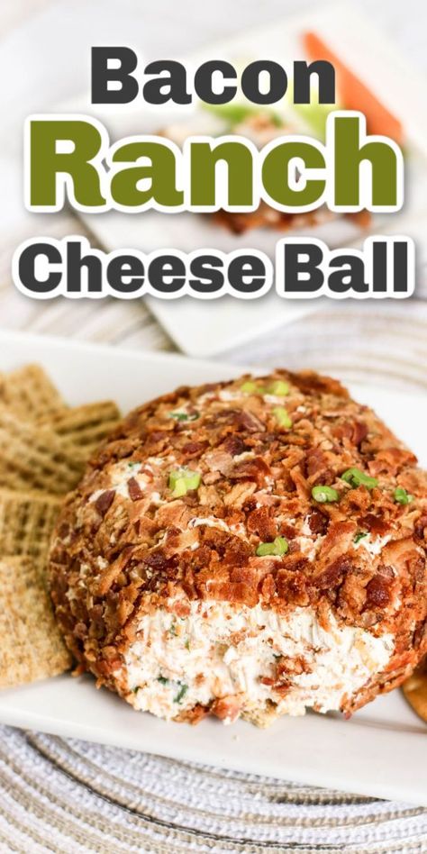 Unique Bacon Recipes, Ranch Cheeseball, Bacon Ranch Cheeseball, Bacon Ranch Cheese Ball Recipe, Bacon Cheeseball, Bacon Ranch Cheese Ball, Ranch Cheese Ball, Cheeseball Recipe, Cheese Ball Recipes Easy