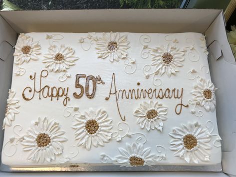 50 Year Wedding Anniversary Cake, Work Anniversary Cake Ideas, 50th Wedding Anniversary Sheet Cakes, 50th Anniversary Sheet Cake Ideas, 50th Anniversary Party Ideas Cakes, Golden Anniversary Cake Simple, 50th Anniversary Cake Ideas Simple, 50th Wedding Cake Ideas, 65th Anniversary Cake