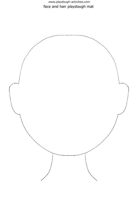 Head face and neck outline template Blank Head Template, Face Template For Kids, Colouring Outline, Neck Outline, Baby Art Activities, Preschool Portfolio, Head Picture, Social Emotional Curriculum, Head Template