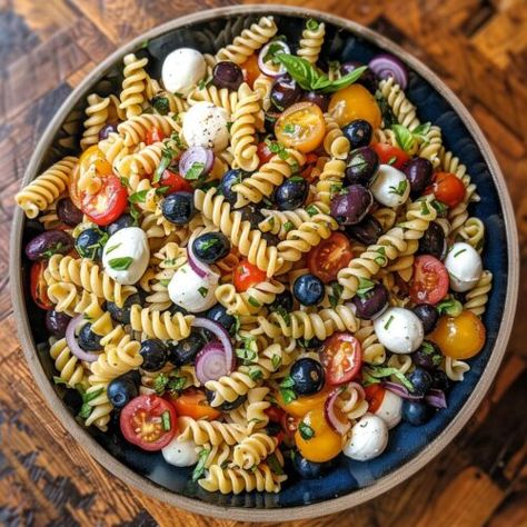 Patriotic Pasta Salad - Dee Dee Does July 4th Food Pasta Salad, Red White And Blue Pasta Salad, Patriotic Pasta Salad, Fourth Of July Pasta Salad, Fourth Of July Party Food, 4th Of July Pasta Salad, Fourth Of July Salad, Dish For Party, Fourth Of July Dinner