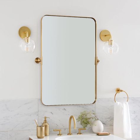 Pivot Bathroom Mirror, Corner Mirror, Moon Mirror, Bathroom Mirror Frame, Gold Framed Mirror, Vanity Wall Mirror, Mirror Vanity, Vanity Mirrors, Medicine Cabinets