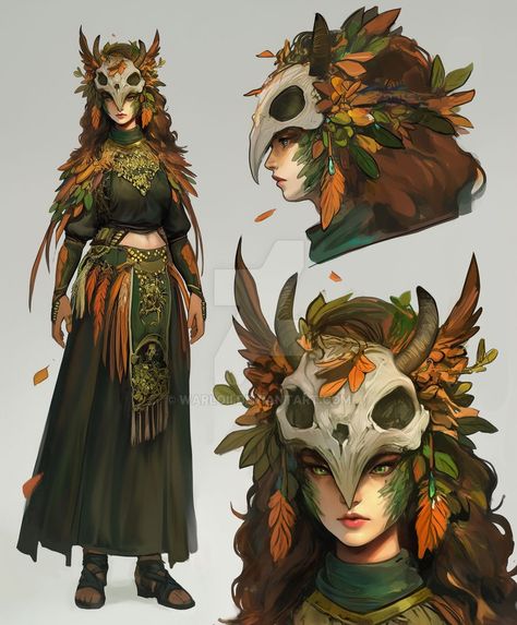 Drakewarden Ranger Dnd, Dnd Setting Art, Dnd Character Design Druid, Witherbloom Student, Druids Dnd, Druid Aesthetic Clothing, Nomad Character Design, Dnd Druid Outfit, Female Herbalist