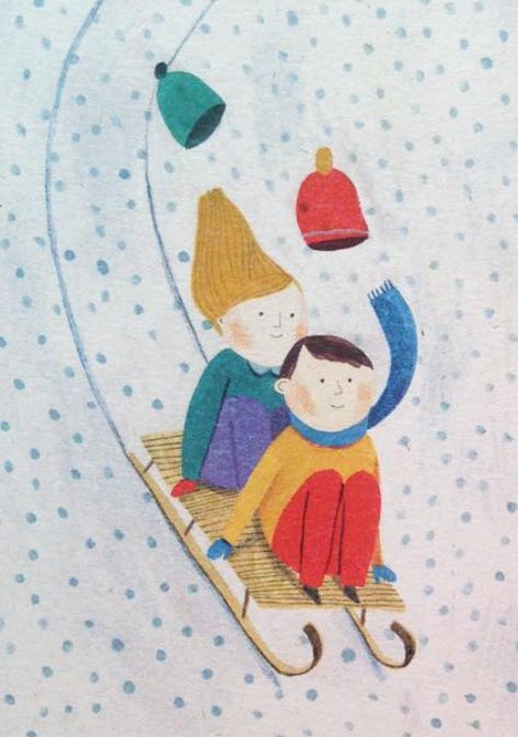 Beatrice Cerocchi, Hat Illustration, Snow Illustration, Sweet Picture, Painted Water, Posca Art, Winter Illustration, Winter Pictures, Winter Art