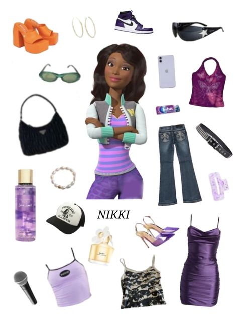 Barbie Moodboard, Nikki Barbie, Raquelle Barbie, Nikki Outfit, Outfit Planner, Barbie Outfits, Costume Inspo, Barbie Stuff, Halloween Inspo