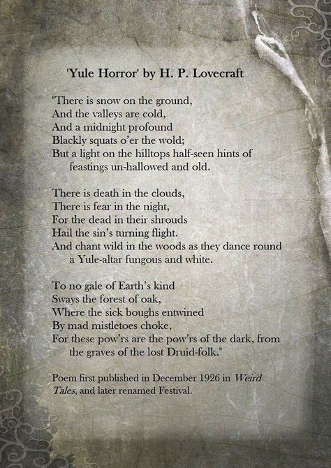 Hp Lovecraft Quotes, Lovecraft Aesthetic, Horror Poems, Scary Poems, Lovecraft Quotes, Horror Poetry, Celebrating Yule, Gothic Poetry, At The Mountains Of Madness