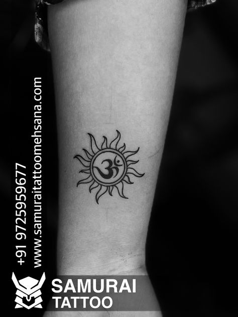 Mahadev Tattoo, Om Tattoo Design, Om Tattoo, Sun Tattoos, Sun Tattoo, Tattoo Design, Tatting, Tattoo Designs, Sun