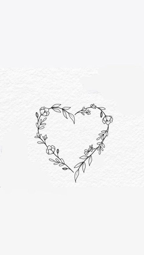 Heart Of Flowers Tattoo, 3x3 Tattoos Ideas For Women, 1st Tattoo Ideas For Women, Remembrance Tattoo Ideas, Floral Heart Tattoo Design, Tattoos To Remember Loved Ones, Small Elegant Tattoos, Heart With Flowers Tattoo, Flower Heart Tattoo