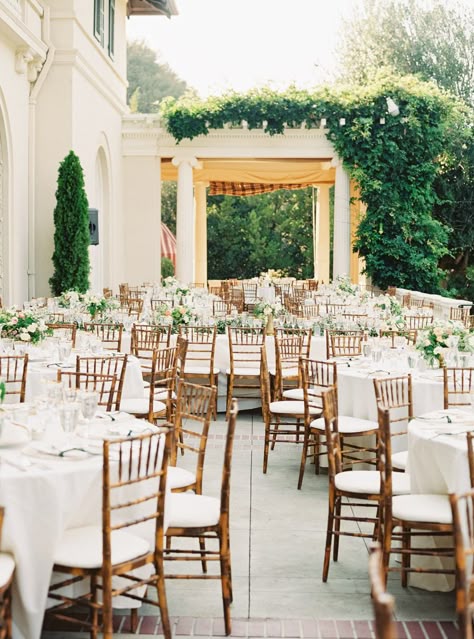 classic chiavari chairs paired with white table cloths and simple white and… English Garden Style, Classic Weddings, English Garden Wedding, Elegant Chair, Chiavari Chairs, Outdoor Wedding Reception, Outdoor Reception, Garden Photography, Tables And Chairs