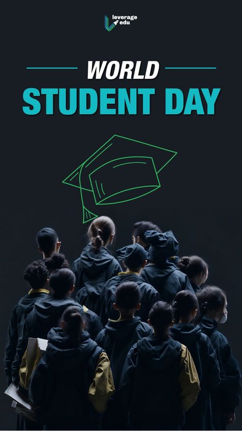 Empowering Global Minds on World Student Day! Today, we celebrate the curiosity, creativity, and ambition of students worldwide. #studyabroad #leverageedu #students #day #studentday #worldstudentday #studentdayposter #studentdayposterdesign Student Day Poster Design, Study Abroad Poster Design, World Students Day, International Students Day, Student Day, International Days, Education Day, Solar System Crafts, Poster Idea