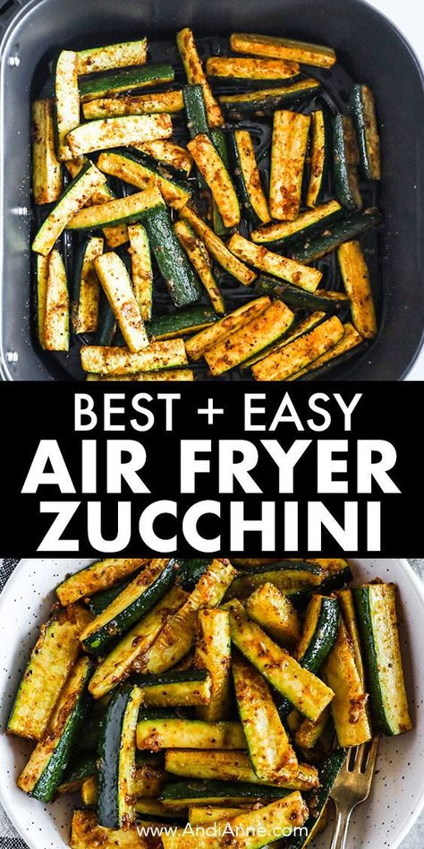 Air fryer zucchini is so easy to make! I like to cook with a bit of fresh grated parmesan cheese for extra flavor. This makes a great side dish for almost any recipe. Air Fryer Zucchini Recipe, Air Fryer Zucchini Slices, Air Fryer Recipes For Zucchini, Air Fry Zuchinis Recipe, Zucchini Squash Recipes Air Fryer, Air Fryer Zucchini Spears, Zucchini Recipes Air Fryer Easy, Air Fried Squash And Zucchini, Zucchini Spears Air Fryer