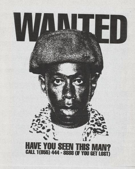 Jamel Shabazz, Tyler The Creator Wallpaper, Wanted Poster, Music Poster Design, Poster Room, Black And White Posters, Vintage Poster Art, Tyler The Creator, Room Posters