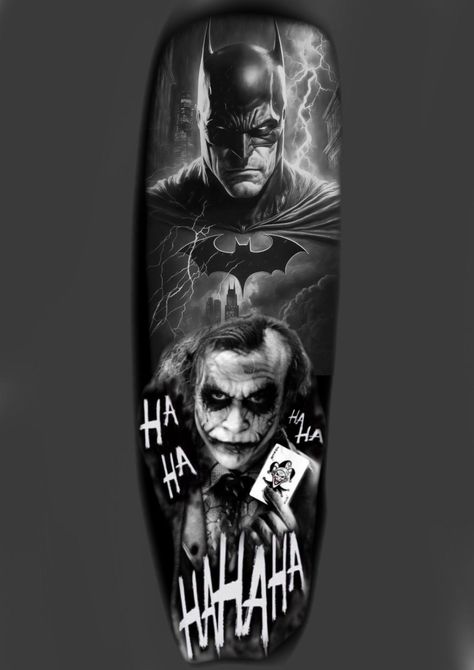 Batman Joker Tattoo Design, Calf Tattoo Men Ideas, Batman Sleeve Tattoo, Batman And Joker Tattoo, Batman Tattoo For Men, Heath Ledger Tattoo, Batman Tattoo Design, Batman Tattoo Ideas, Batman Joker Tattoo