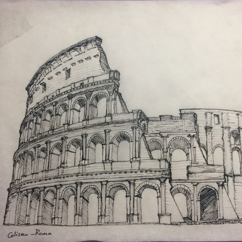 Roman Architecture Drawing Easy, Art Sketches Buildings, Arcitechture Simple Drawing, Gothic Architecture Drawing Easy, Architecture Title Page, Architecture Building Drawing, Building Drawing Architecture Sketches, Drawing Buildings Sketch, Monument Drawing