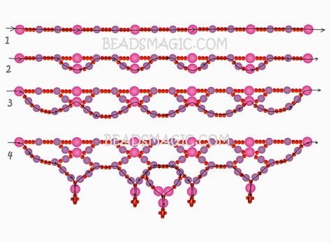 Diy Necklace Patterns, Beads Magic, Simple Beaded Necklaces, Beaded Necklace Patterns, Beaded Necklace Diy, Beaded Jewelry Tutorials, Handmade Jewelry Tutorials, Necklace Patterns, Seed Bead Tutorial