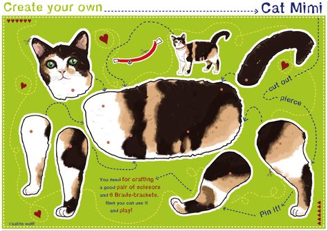 Craft bow cat Mimi *mobile * Portrait Craft, Diy Portrait, Creativity Ideas, Jumping Jack, Animal Templates, Children Activities, Paper Puppets, Tutorial Ideas, Paper Ideas