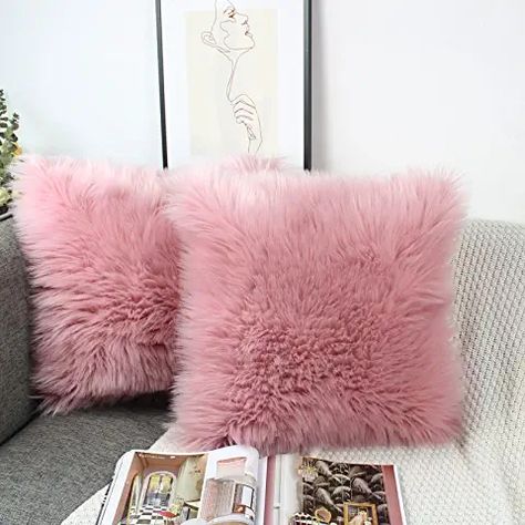 Blush Pink Cushions, Fuzzy Pillows, Mustard Cushions, Pink Cushion Covers, Sofa Bed Living Room, Fluffy Cushions, Set Sofa, Luxury Pillows, Pink Cushions