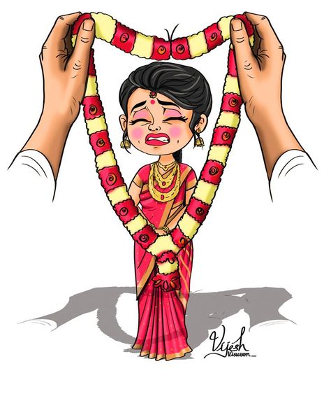 #child_marriage #mathrubhumi #vijeshviswam Marriage Cartoon, Village Scene Drawing, Marriage Pictures, Child Marriage, Creative School Project Ideas, Modern Henna, Warriors Wallpaper, Scene Drawing, Awareness Poster