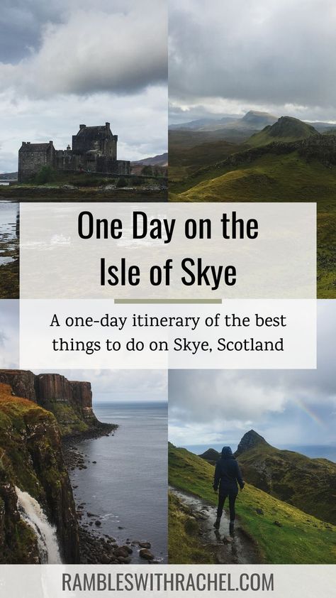 What to see when you only have one day on the Isle of Skye. Add this one-day Skye itinerary to your trip to the magicall Scottish Highlands. Isle Of Skye Scotland, The Isle Of Skye, Skye Scotland, Isle Of Skye, The Isle, Scottish Highlands, One Day, Scotland, Things To Do