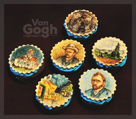 #van #gogh #cupcakes Van Gogh Cupcakes, Cupcake Inspiration, Van Gogh, Cupcake, Paris, Van, Cake, Quick Saves