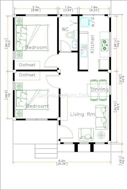 Floor Plan Ideas, 2d Floor Plan, Simple Floor Plans, Small House Layout, Small House Floor Plans, Building Plans House, Simple House Design, Simple House Plans, House Construction Plan