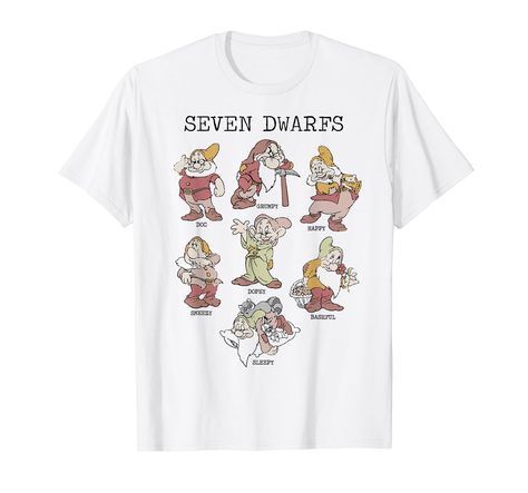 PRICES MAY VARY. Officially Licensed Disney Snow White Apparel 19PRIN00579B-001 Lightweight, Classic fit, Double-needle sleeve and bottom hem Snow White Seven Dwarfs, Disney Snow White, Disney T, Seven Dwarfs, Disney Shirt, Disney Tshirts, Kids Boxing, Branded T Shirts, Childrens Books