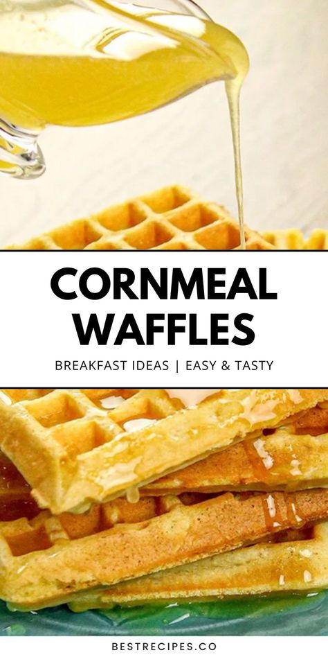 Discover this easy cornmeal waffles recipe for a healthy breakfast twist! Made with cornmeal, flour, milk, eggs, and vanilla extract, these waffles offer a savory option to the classic breakfast staple. Perfect for brunch, healthy food ideas, or a quick meal with simple ingredients. Add fruit or syrup for the perfect homemade treat. Save this to your "Waffle Maker Recipes" or "Breakfast Recipes" board for more farm-style breakfast ideas! Corn Waffles Recipe, Cornmeal Waffles Recipe, Corn Waffle Recipe, Homemade Cornmeal, Waffle Dessert Recipes, Waffles Recipe Easy, Cornbread Waffles Recipe, Savory Waffle Recipe, Savory Brunch