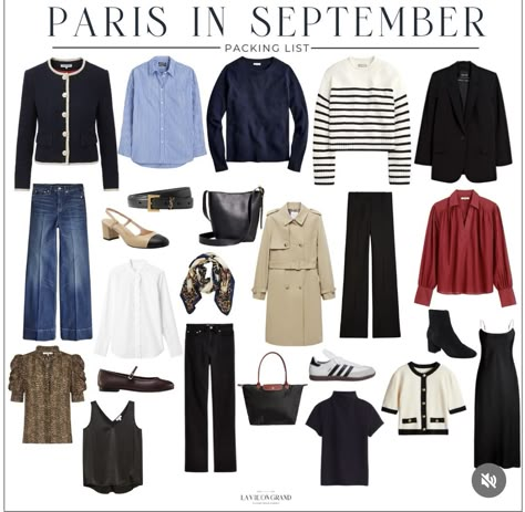 Classic European Outfits, Paris September Outfits Street Styles, Paris Outfit Ideas September, What To Pack For Paris In September, European Fall Fashion 2024, Paris Packing List Fall, Paris Outfit September, Outfits For Paris In September, What To Wear In Paris In September