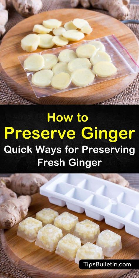 Ginger Preservation, Recipes Using Fresh Ginger, Fresh Ginger Uses, Canning Ginger, Preserve Ginger, Storing Fresh Ginger, Freezing Food Guide, Freezing Vegetables, Preserving Foods