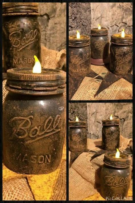 Mason Jar Luminaries, Painted Things, Diy Hanging Shelves, Mason Jar Projects, Rustic Mason Jars, Astuces Diy, Jar Decor, Mason Jar Crafts Diy, Mason Jar Lighting